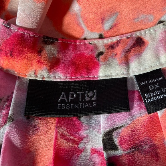 Apt. 9 Sleeveless Button Top Pink Print Loose Fit Size 0X Great worn with jeans! - Picture 4 of 6